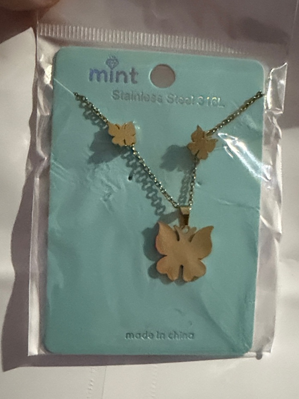 Mint Gold Butterfly Stainless Steel set